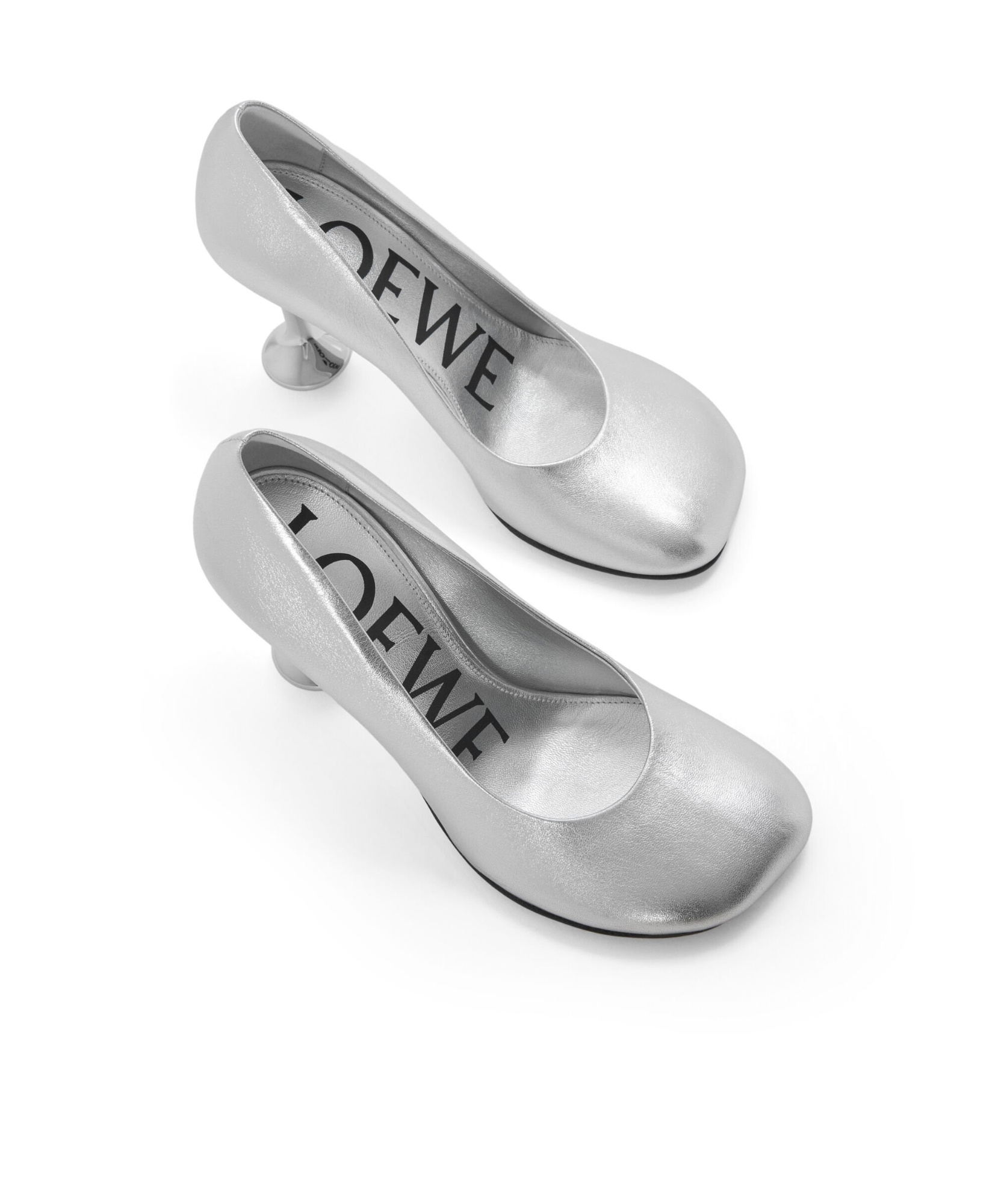 Loewe Toy Metallic Leather Stiletto Pumps In White