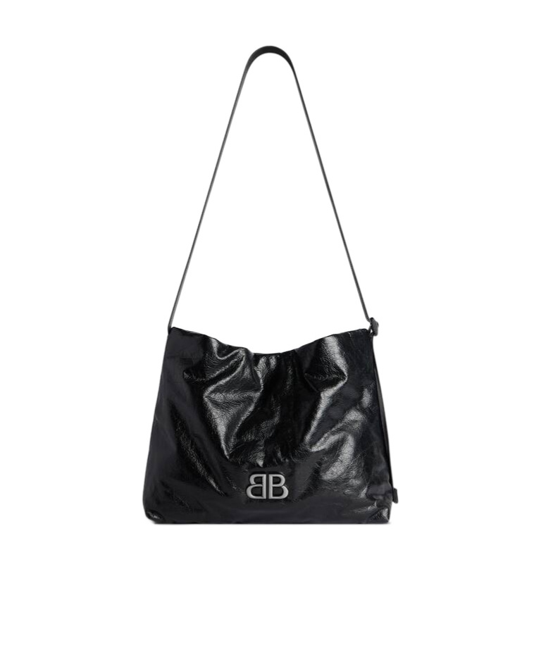 Balenciaga Monaco Small East-west Hobo Bag In Black