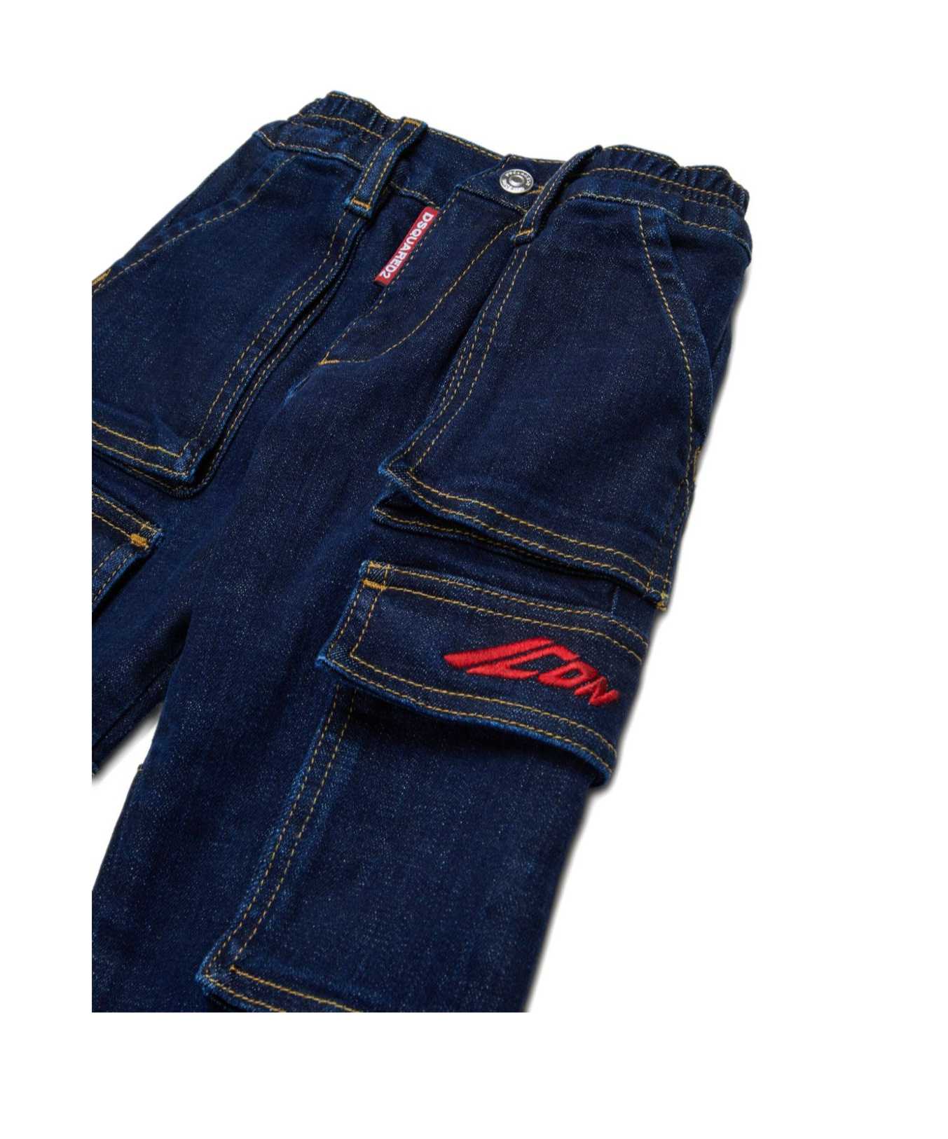 Dsquared2 Logo-embroidered Cargo Jeans In Blue