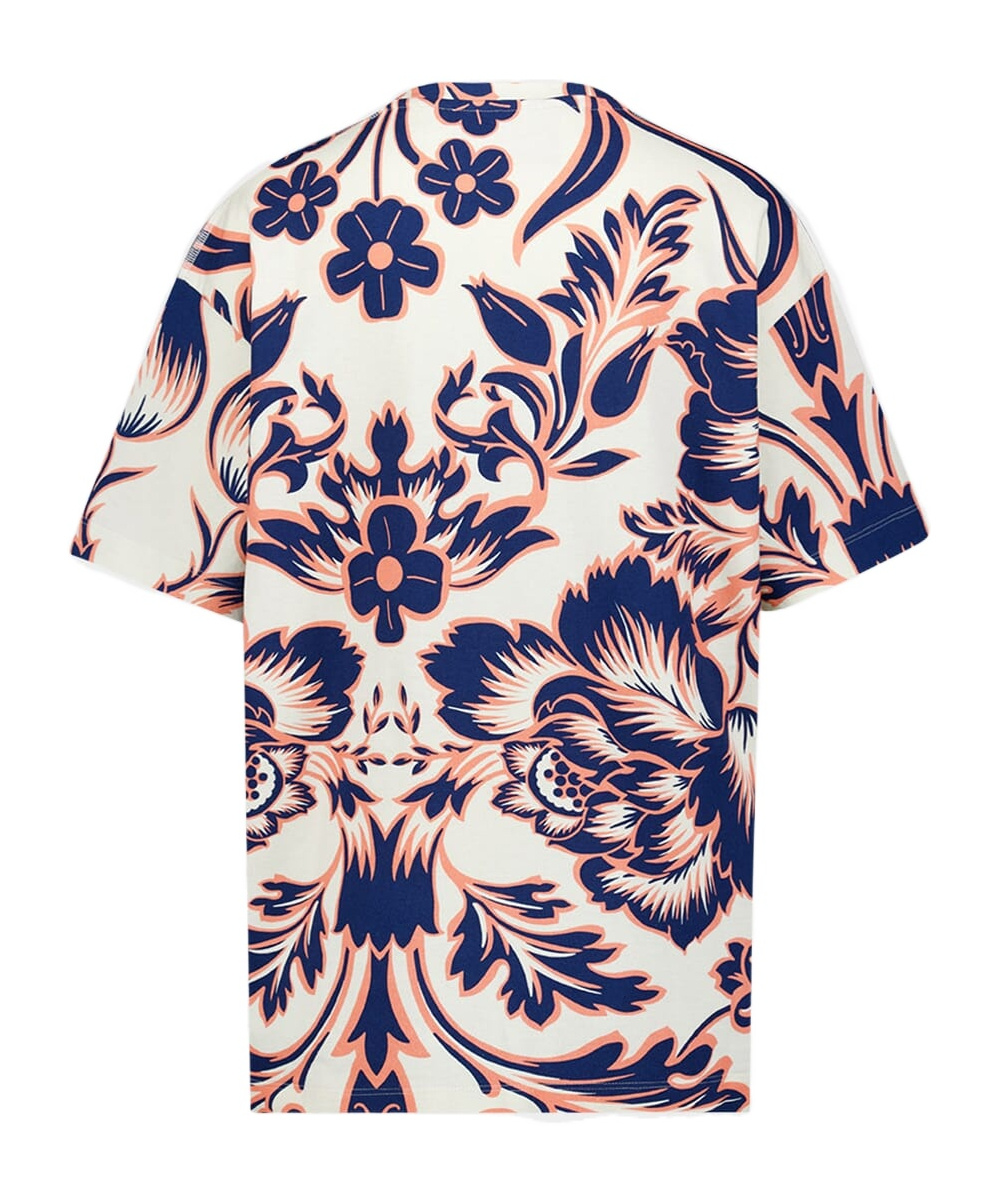 La Doublej House Floral-print T-shirt In Blue