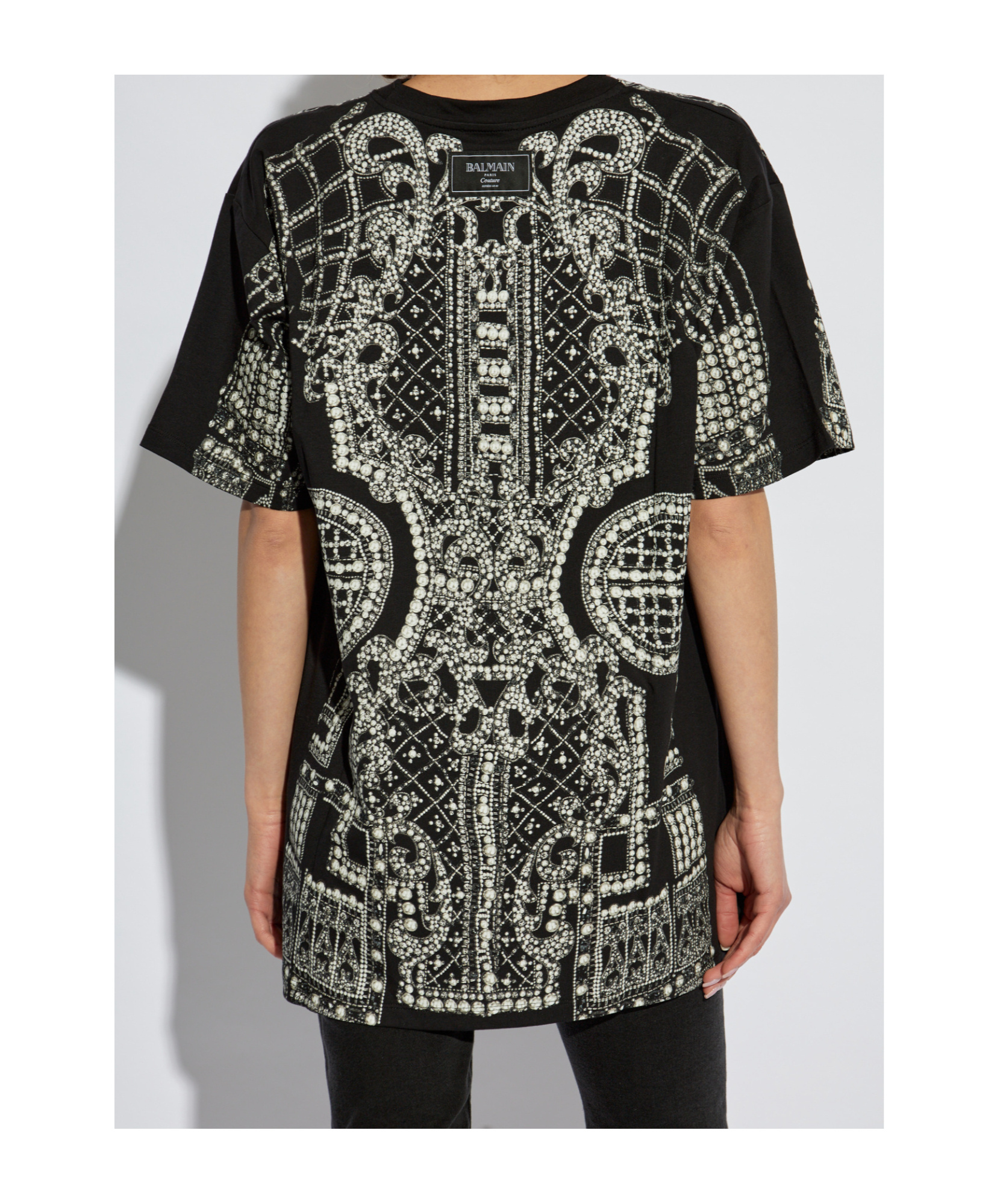 Balmain Oversized Printed T-shirt In Black