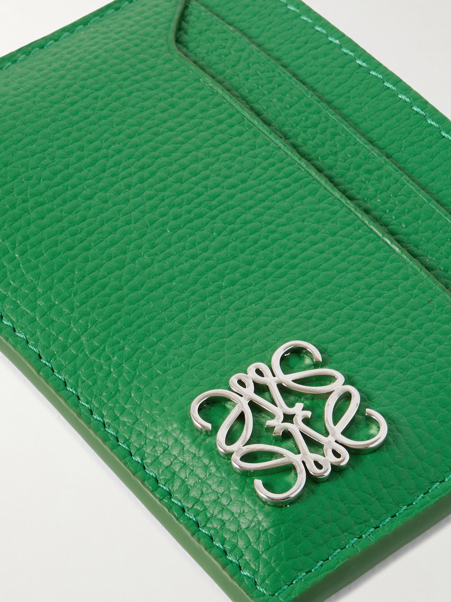 Loewe Anagram Card Holder In Green