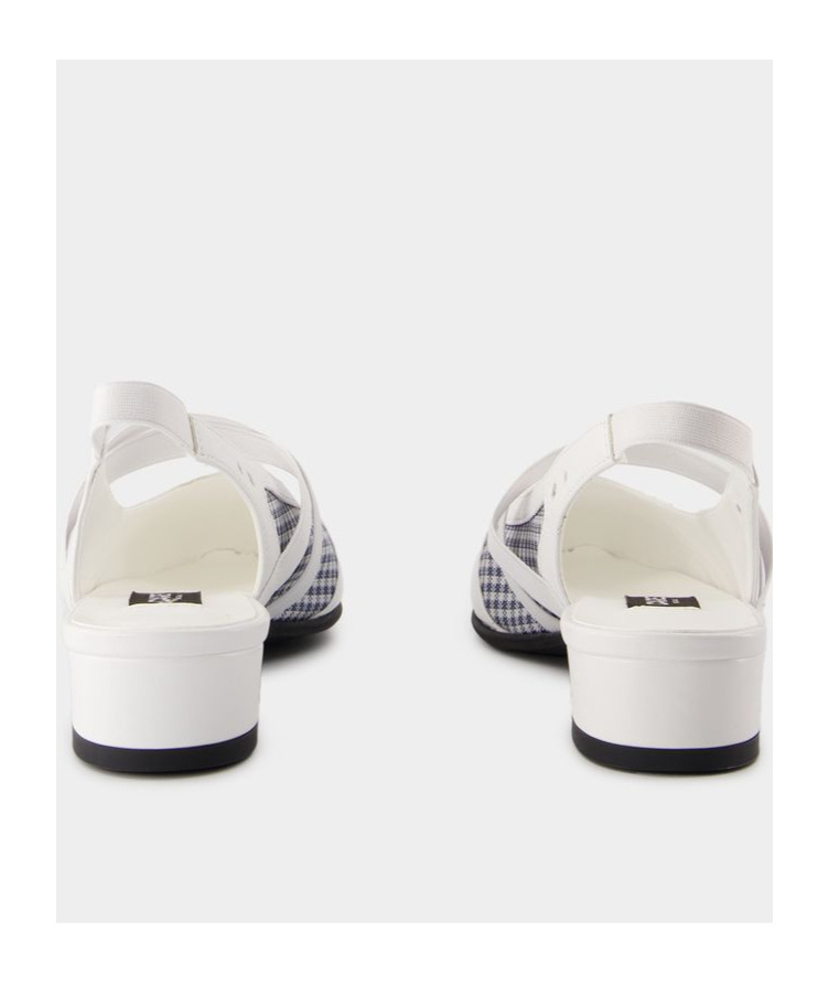 Carel Paris 20mm Sling Back Checked Flat Pumps In White