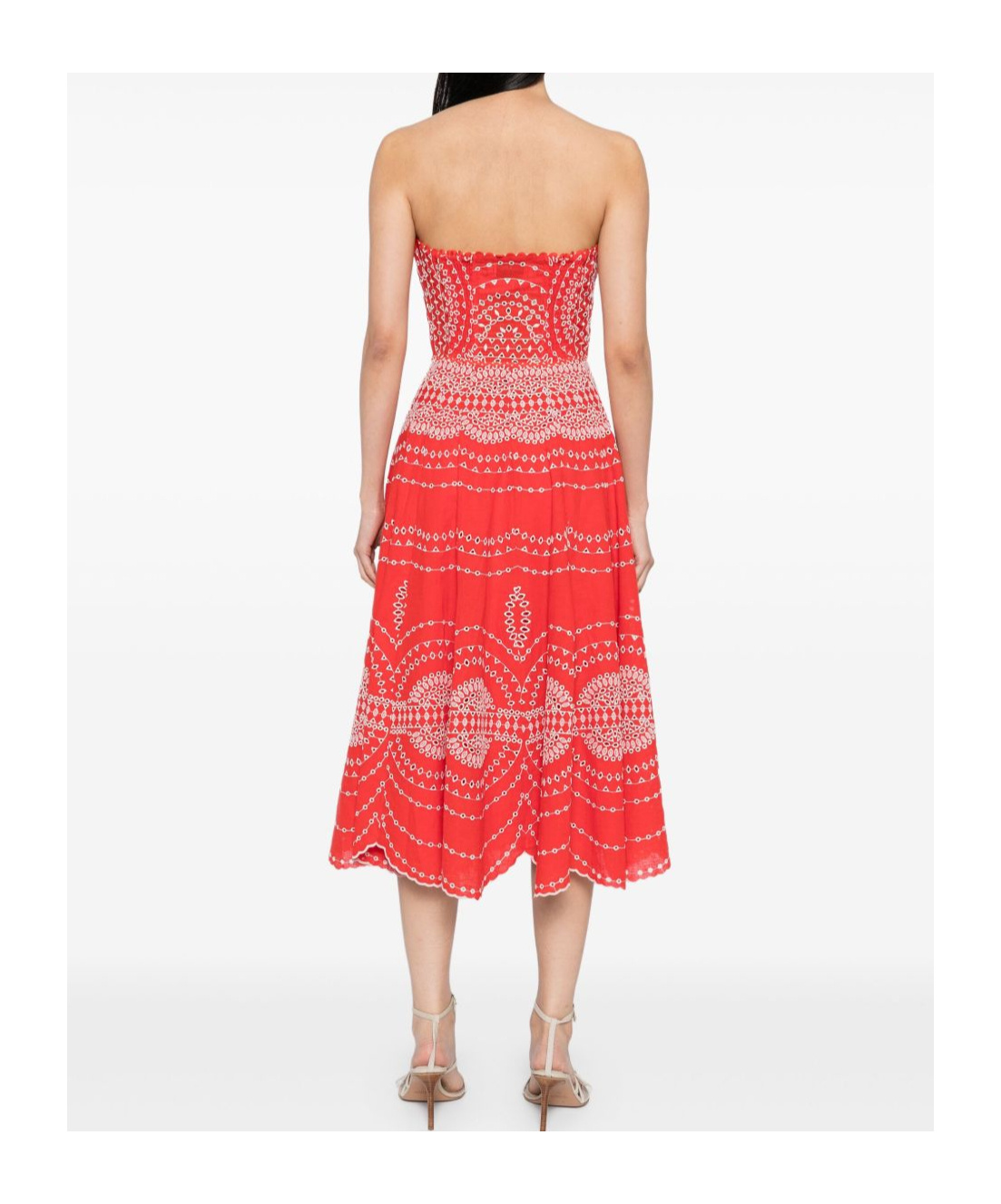 Charo Ruiz Iris Embroidered Cotton Midi Dress