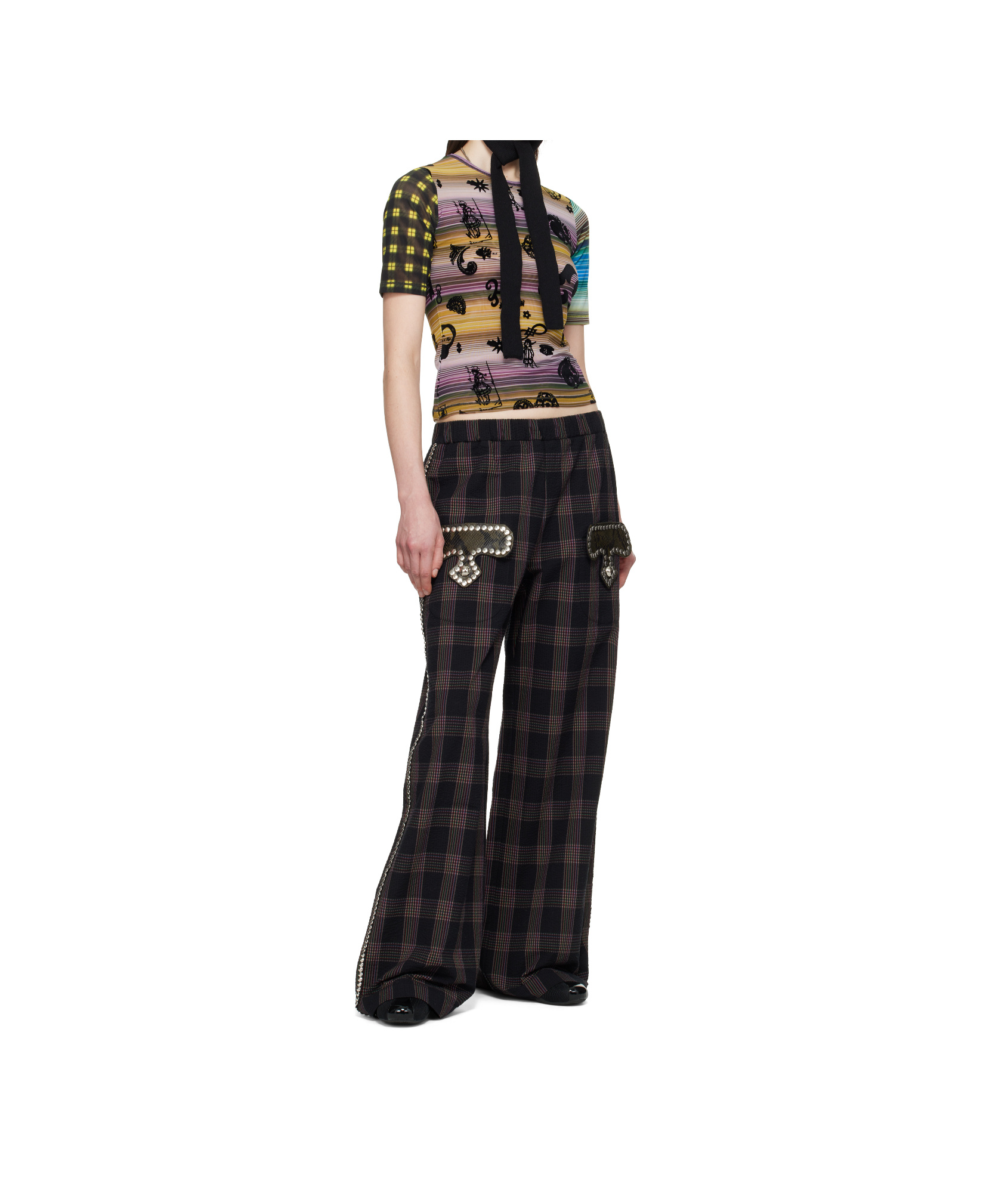 Chopova Lowena Duke Short Sleeve Mesh T-shirt In Multi-color