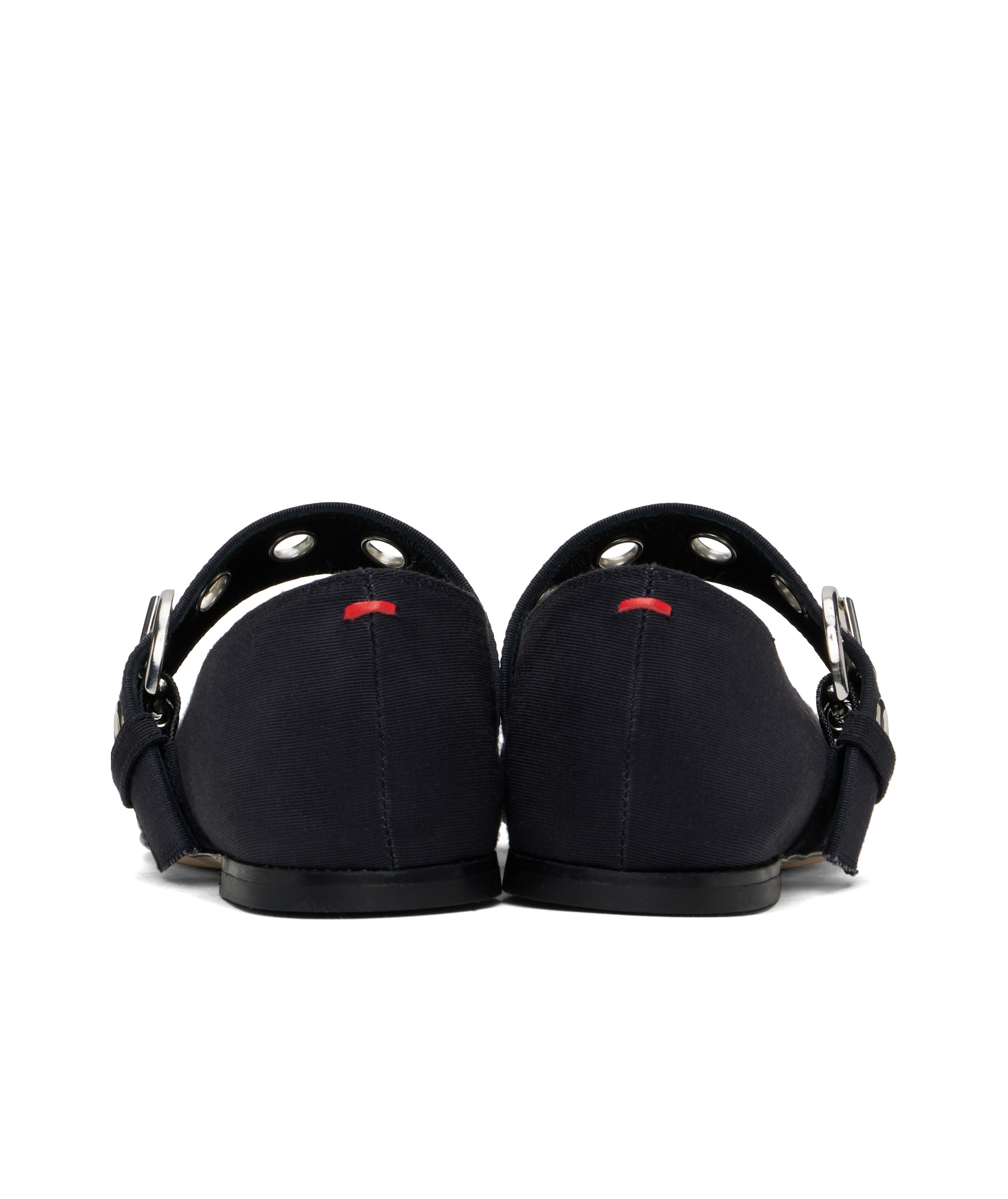Aeyde Nappa Leather Flats With Circular Hardware Detail In Black