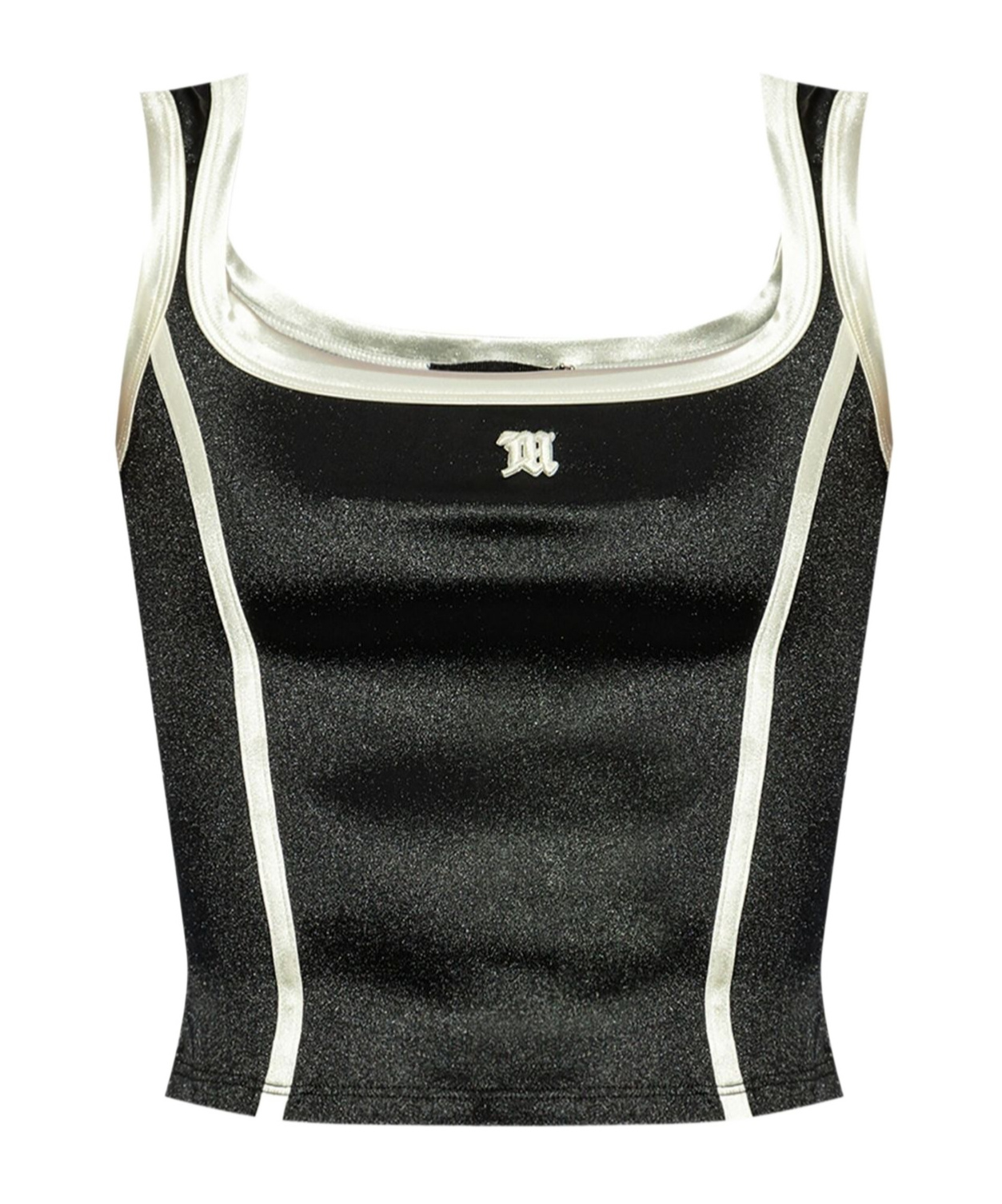 Misbhv Black Satin Top With Logo