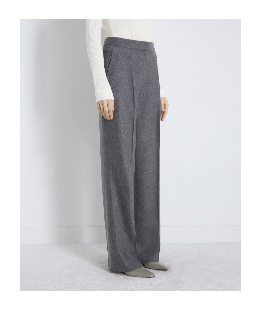 Loulou Studio Wide Wool Trousers Back Pocket In Black
