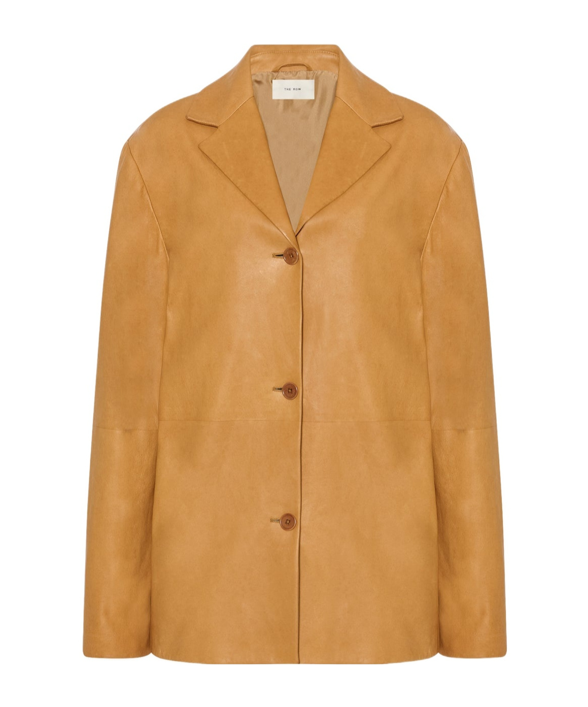 The Row Fabian Leather Jacket In Brown