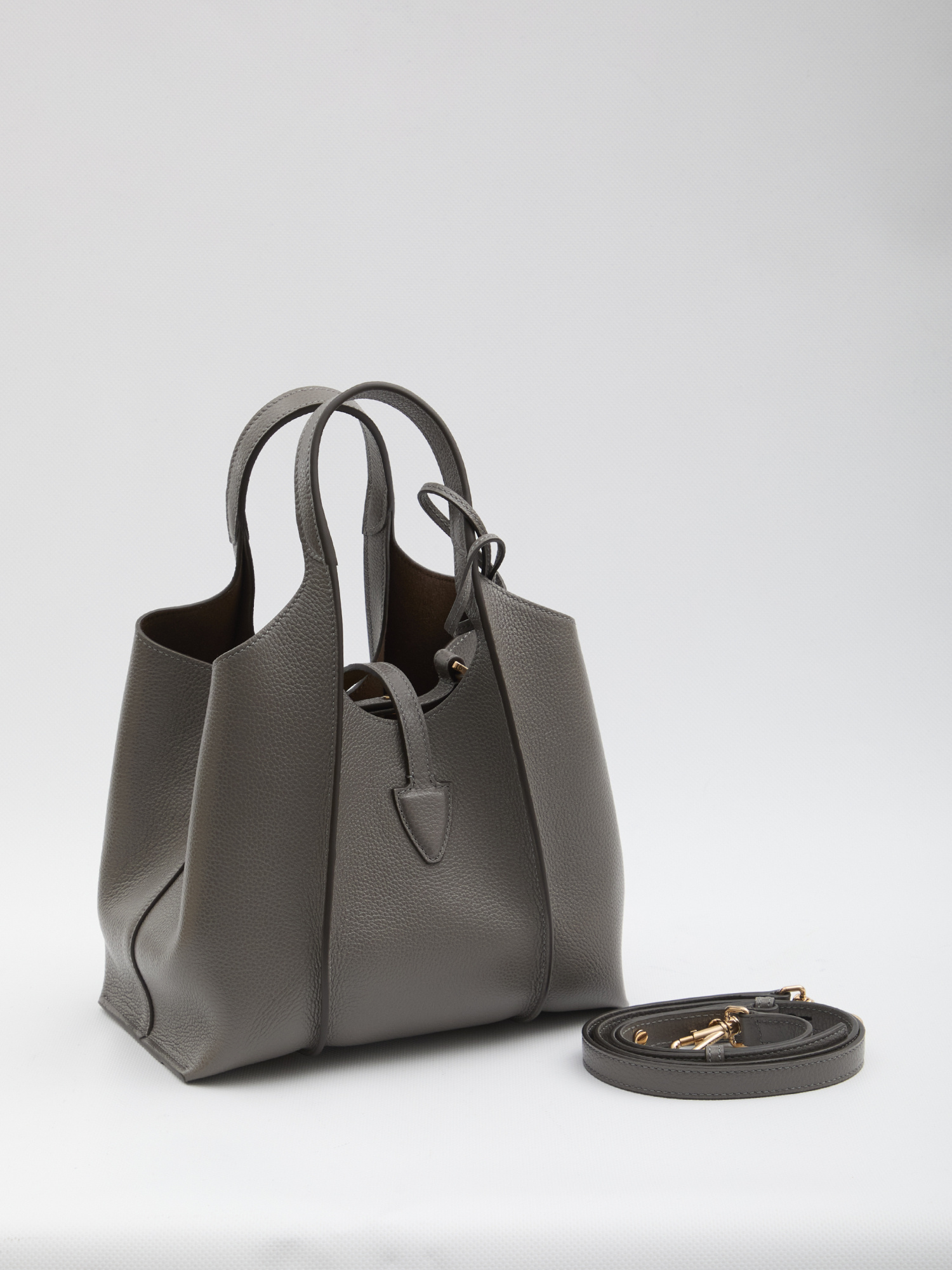 Tod's Mini Shopping Tote With Adjustable Strap In Gray