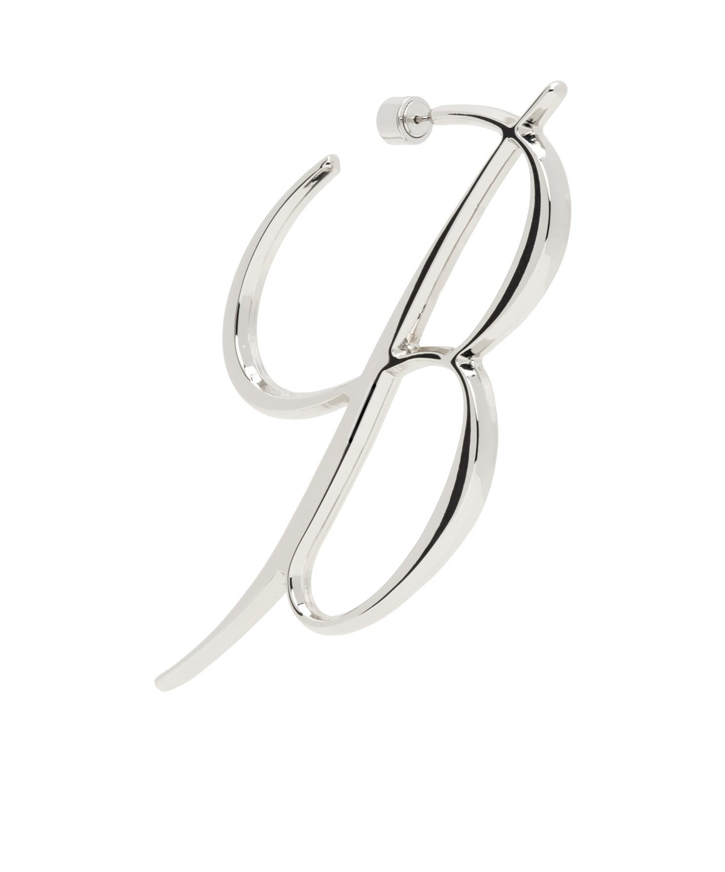 Blumarine Silver B Monogram Single Earring In White
