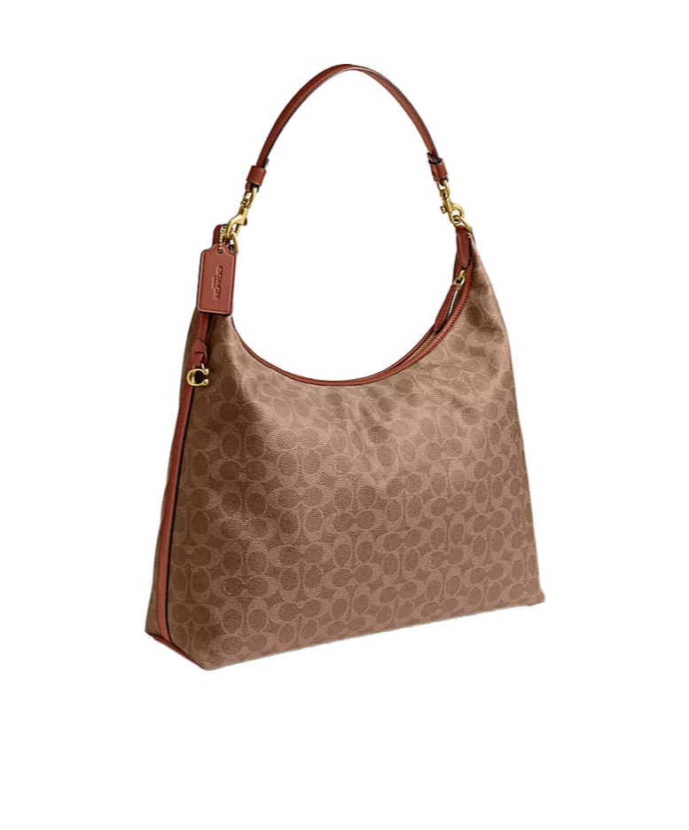 Shop Coach Juliet Shoulder Bag 38 In Signature Canvas In Brown