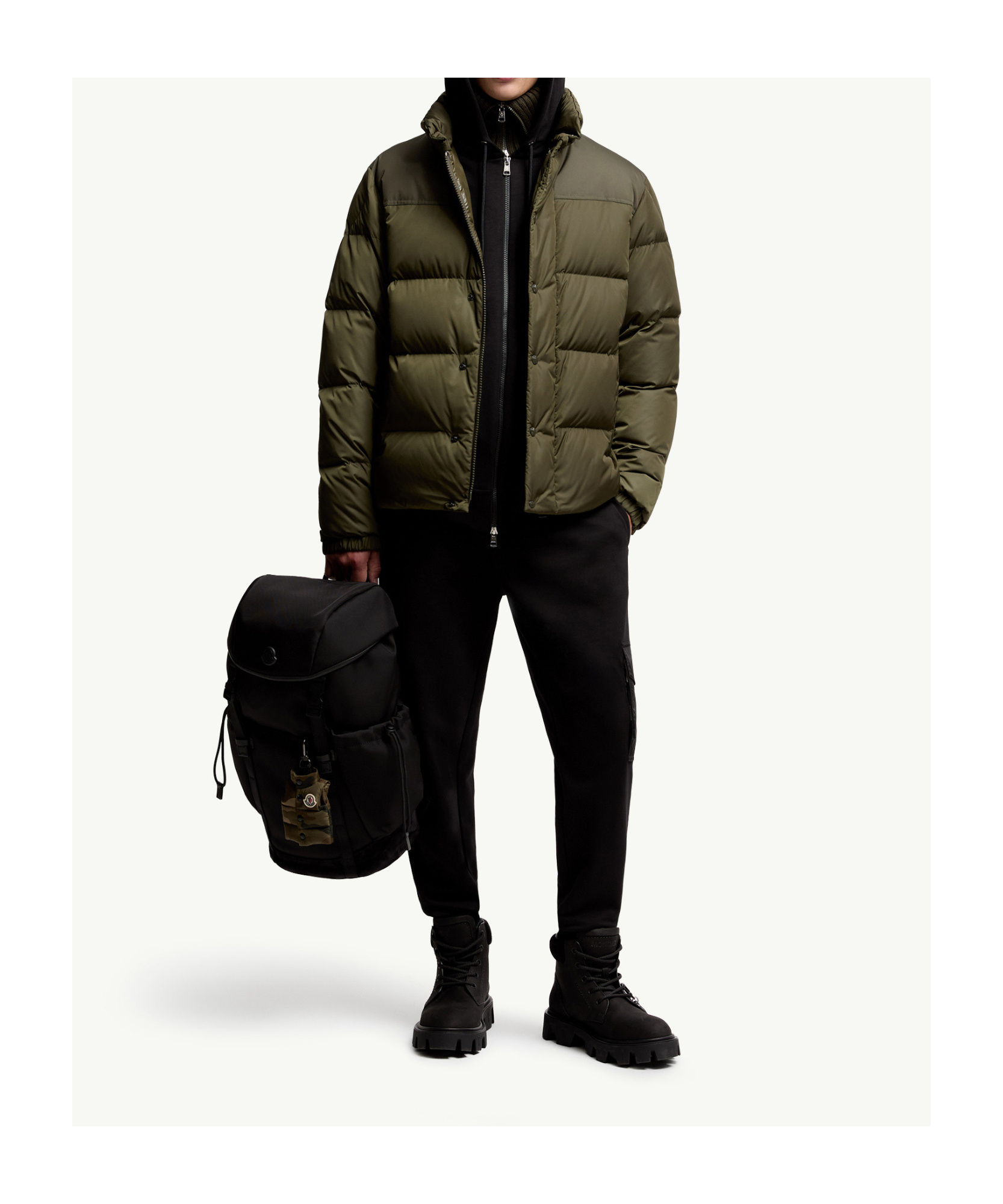Moncler Cotton Blend Jogger Trousers In Black