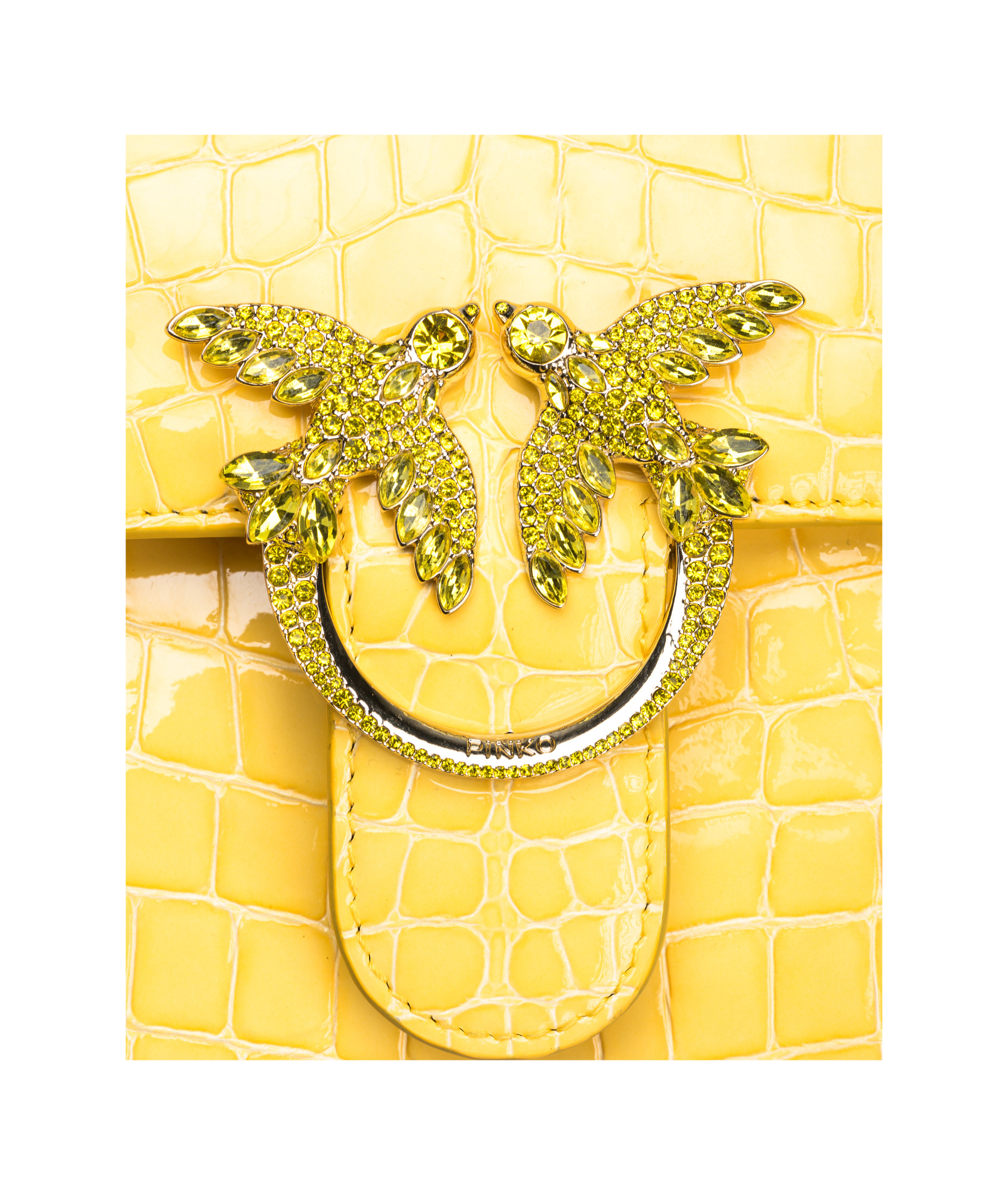 Pinko Adjustable Strap Shoulder Bag In Yellow