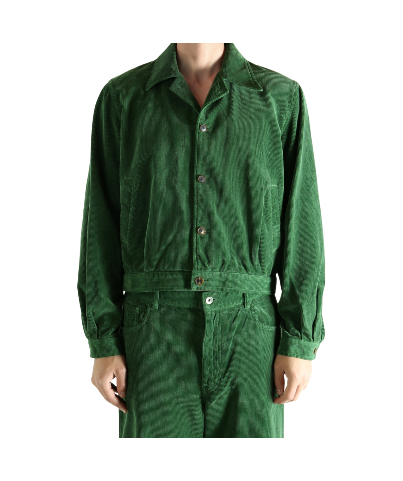 Auralee Finx Corduroy Jacket In Green