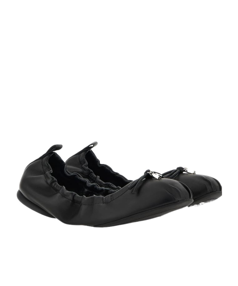 Hogan 'h684' Leather Ballerinas In Black
