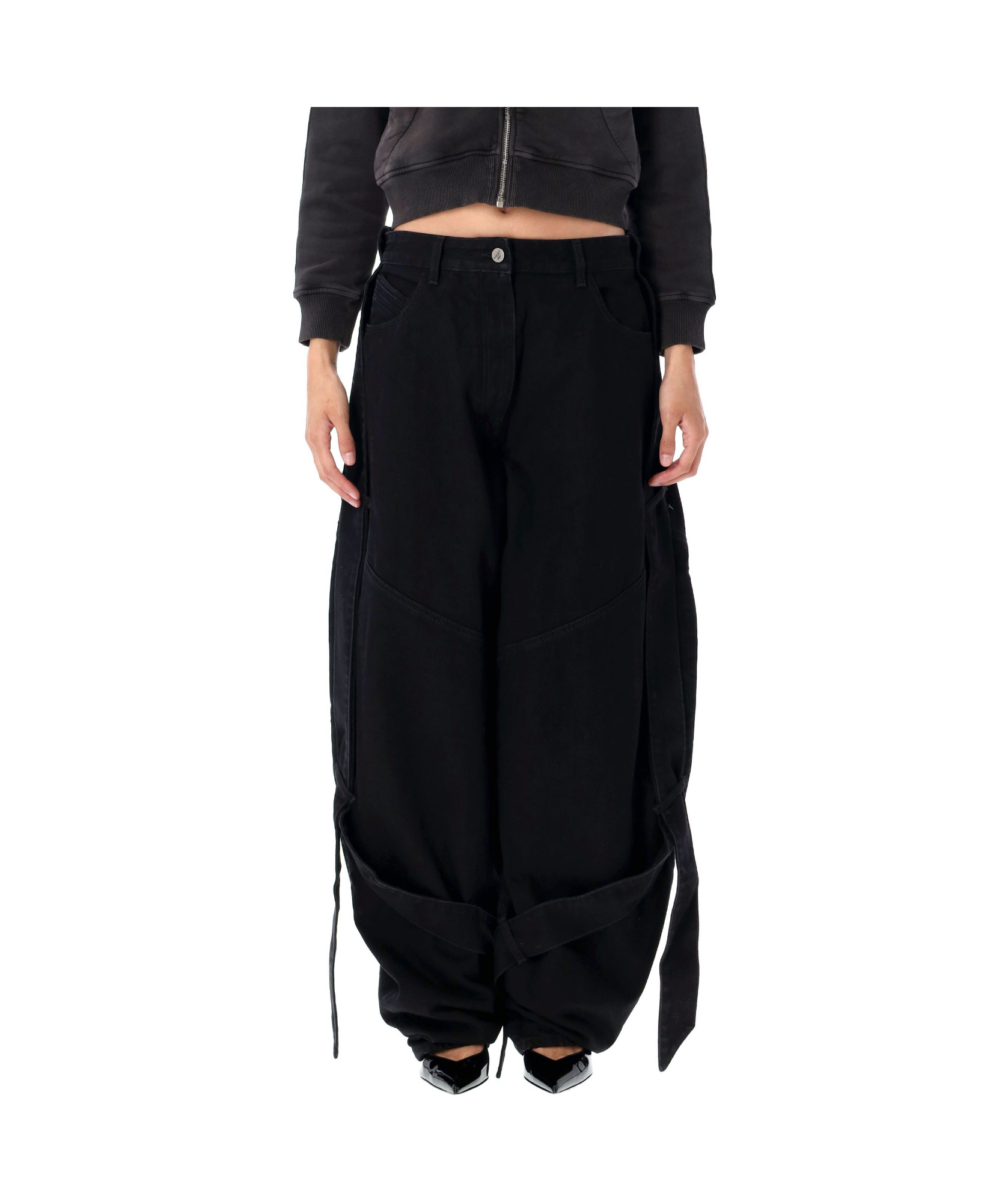 Attico New Denim Wide In Black