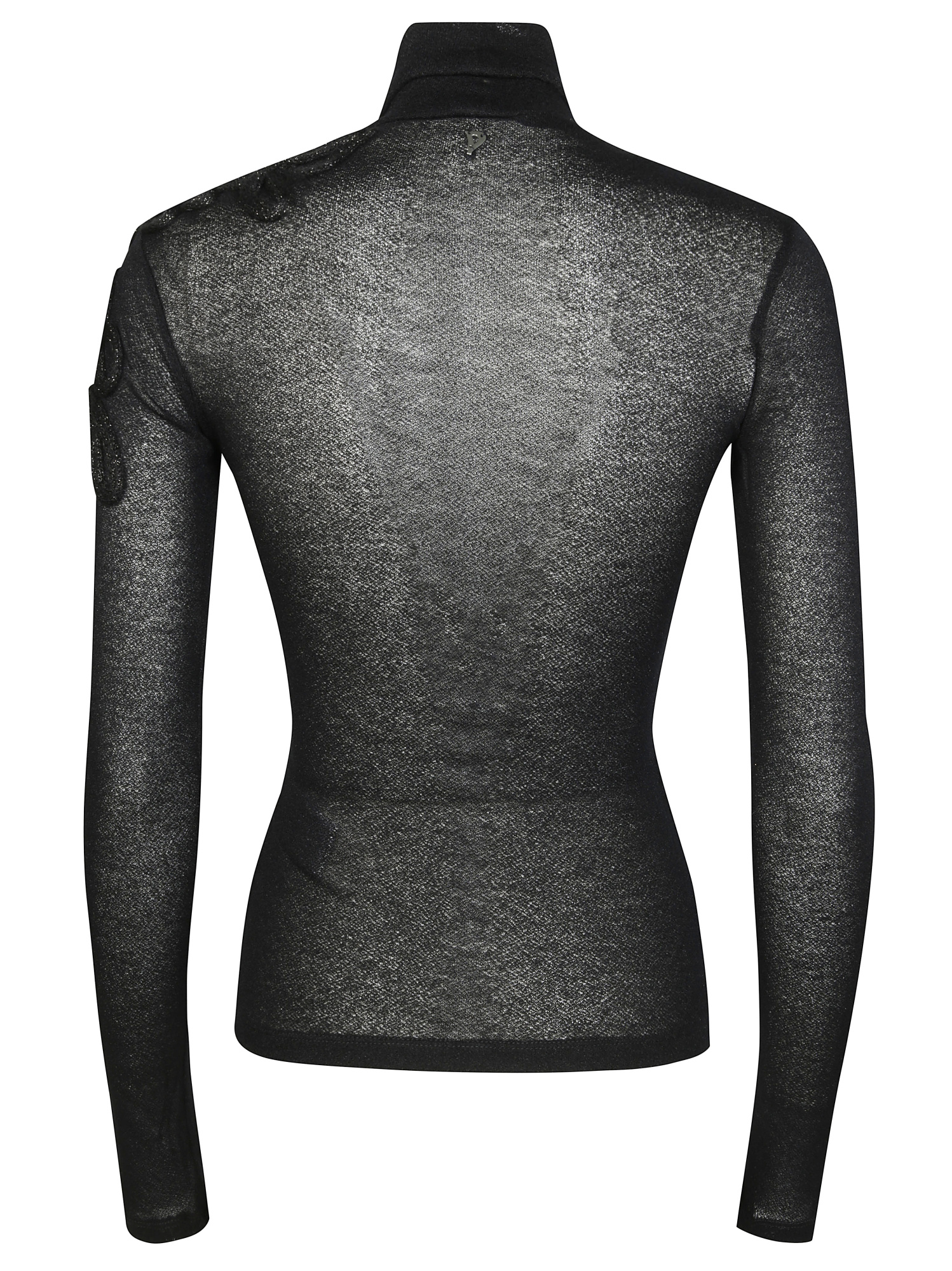 Dondup Dolcevita Embroidered-turtleneck T-shirt In Black