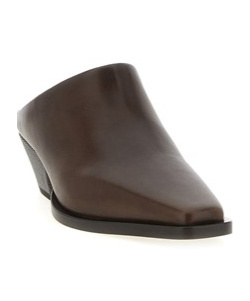 Brunello Cucinelli Western Leather Monili-heel Mules In Brown
