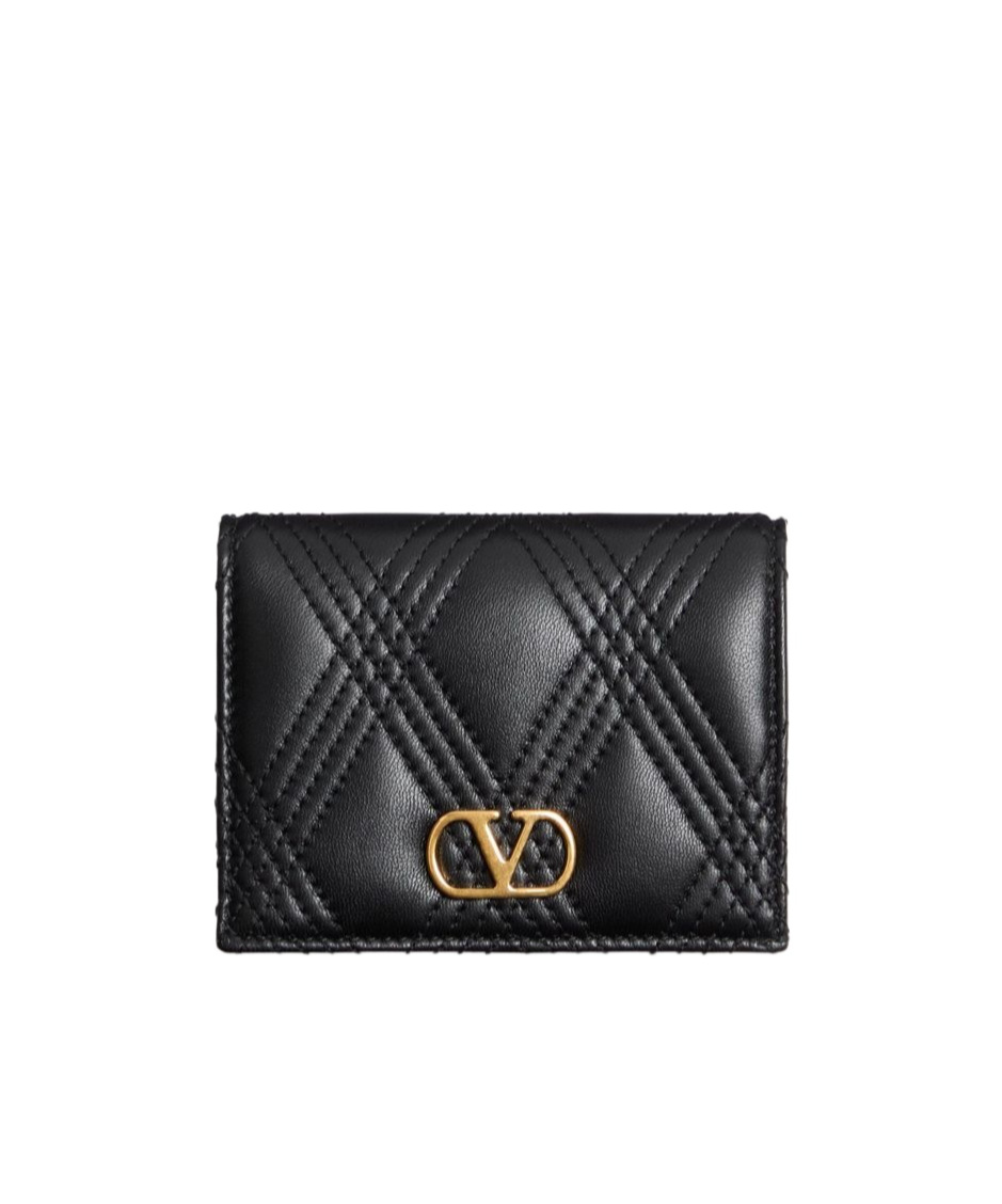 Valentino Garavani Garavani Quiltie 67 Wallet In Quilted Nappa Woman Black Uni In Black