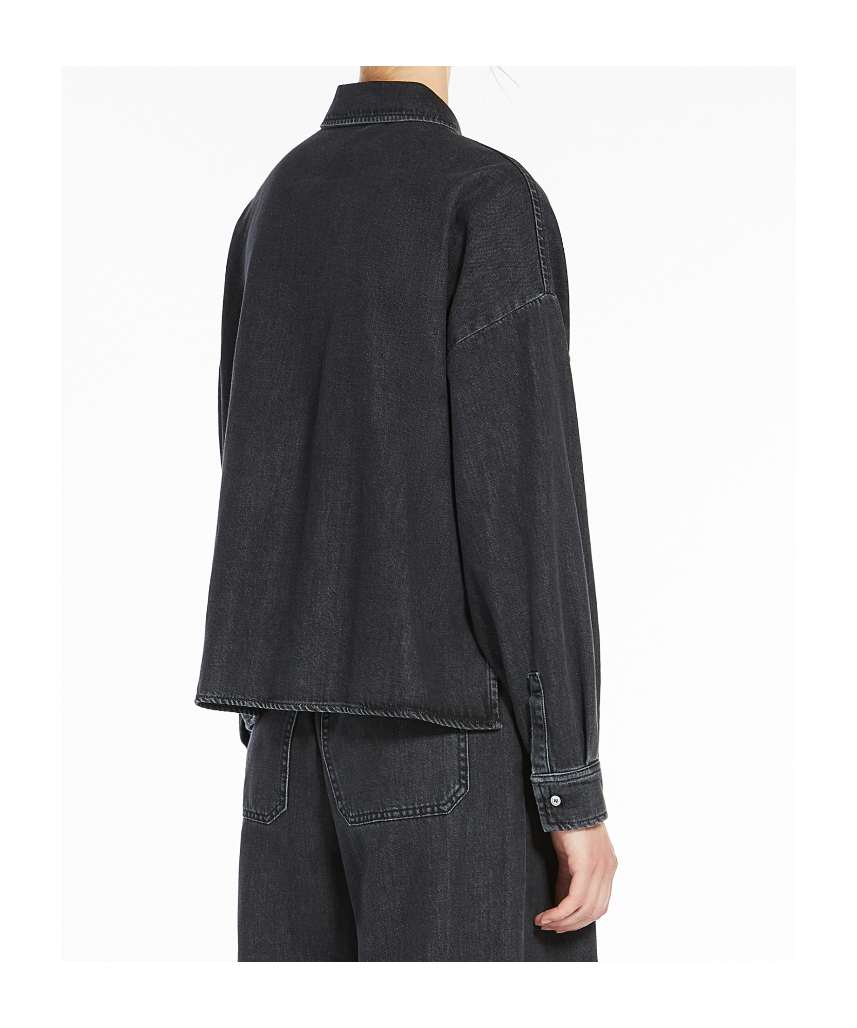 Weekend Max Mara Denim Wide-body Shirt In Black