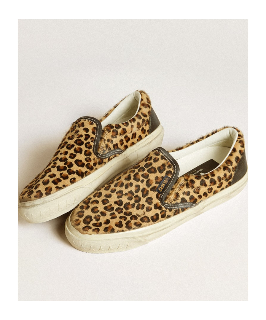 Golden Goose Calfhair And Leather Slip-on Sneakers In Nude