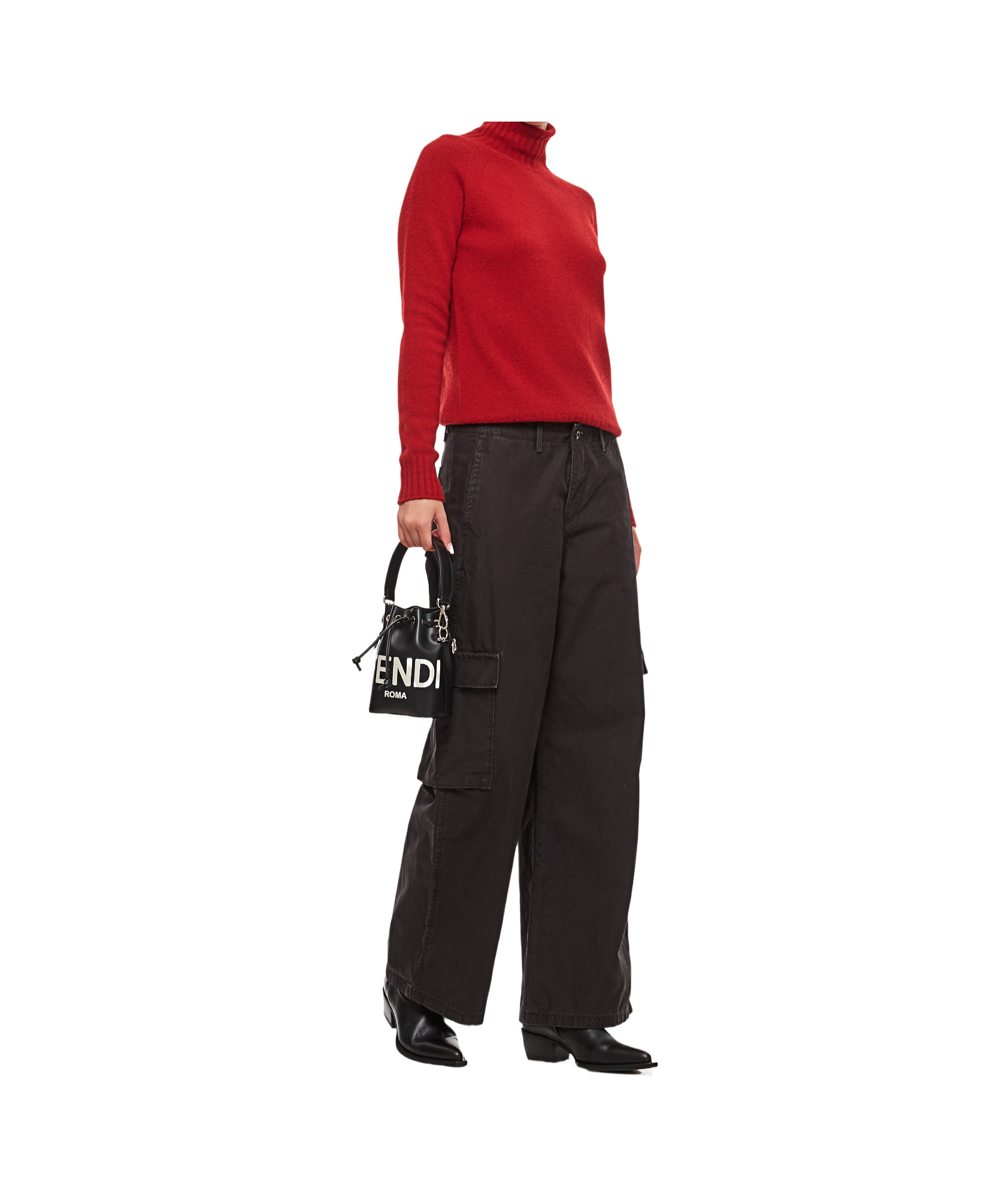 Drumohr Lamswool Turtleneck Sweater In Red