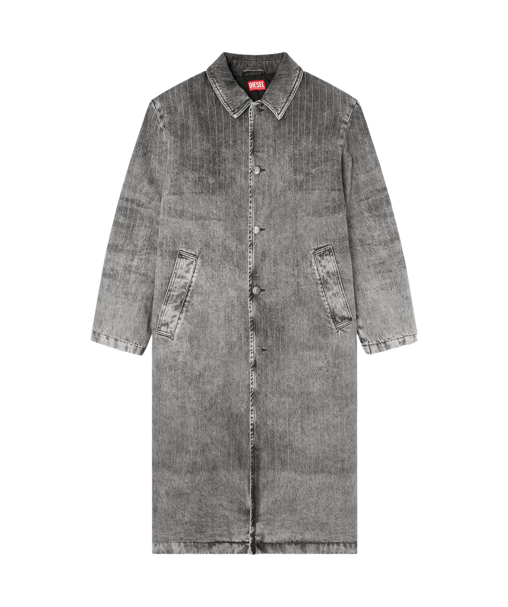 Diesel D-jack-s1 Single-breasted Coat In Gray