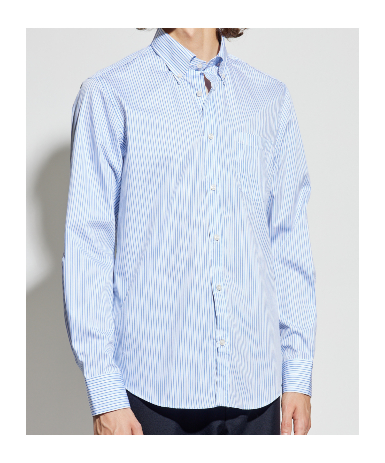 Paul & Shark Striped Cotton Shirt In Blue