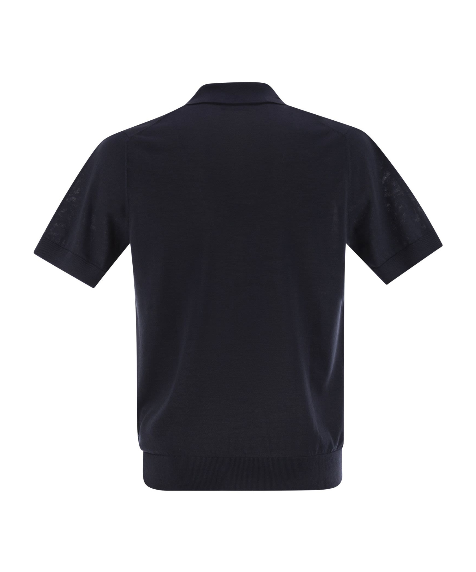 Peserico Cotton And Silk Polo Shirt In Black