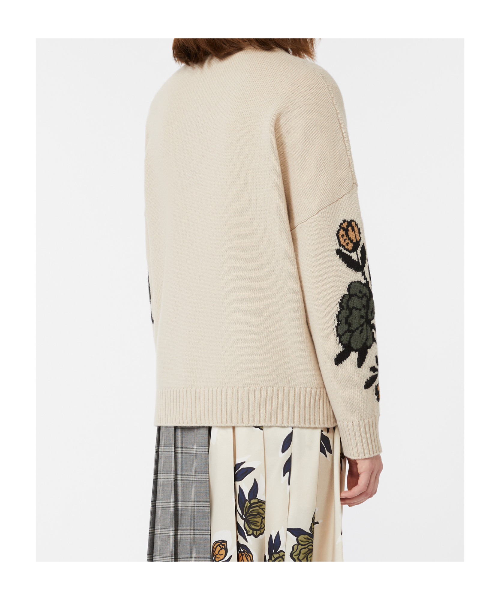 Weekend Max Mara Virgin Wool Intarsia Sweater In Multi