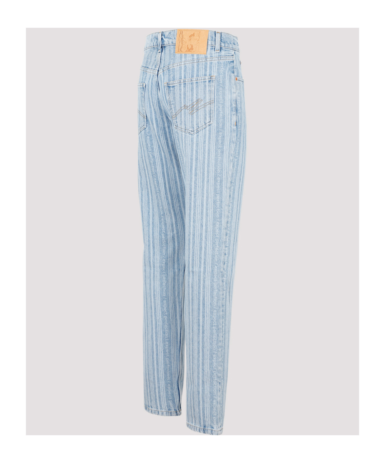 Martine Rose Light Blue Pinstripe Straight Leg Jeans In Blue