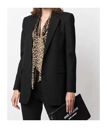 Saint Laurent Single-breasted Wool Blazer In Black