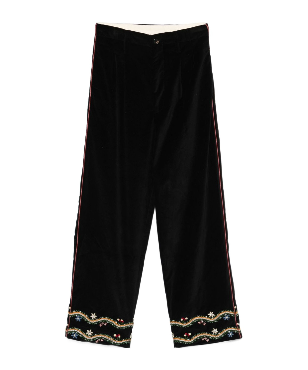 Shop Bode Alpineflower Murray Trousers In Black