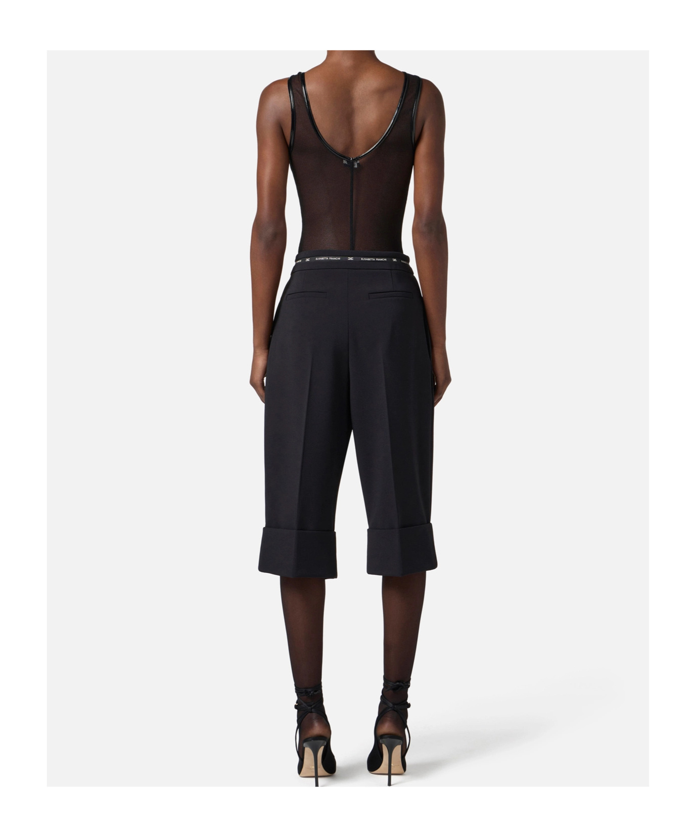 Elisabetta Franchi Sleeveless Bodysuit In Gray