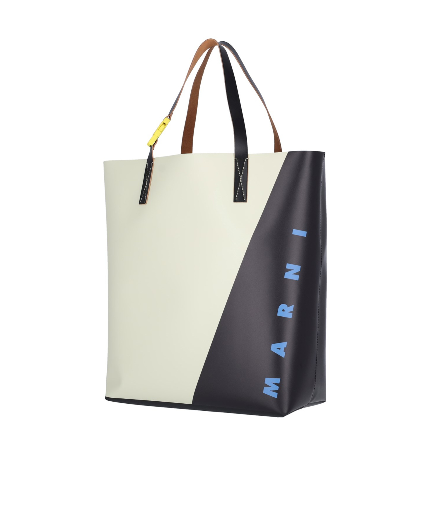 Shop Marni White And Black Tribeca Shopper With  Tag