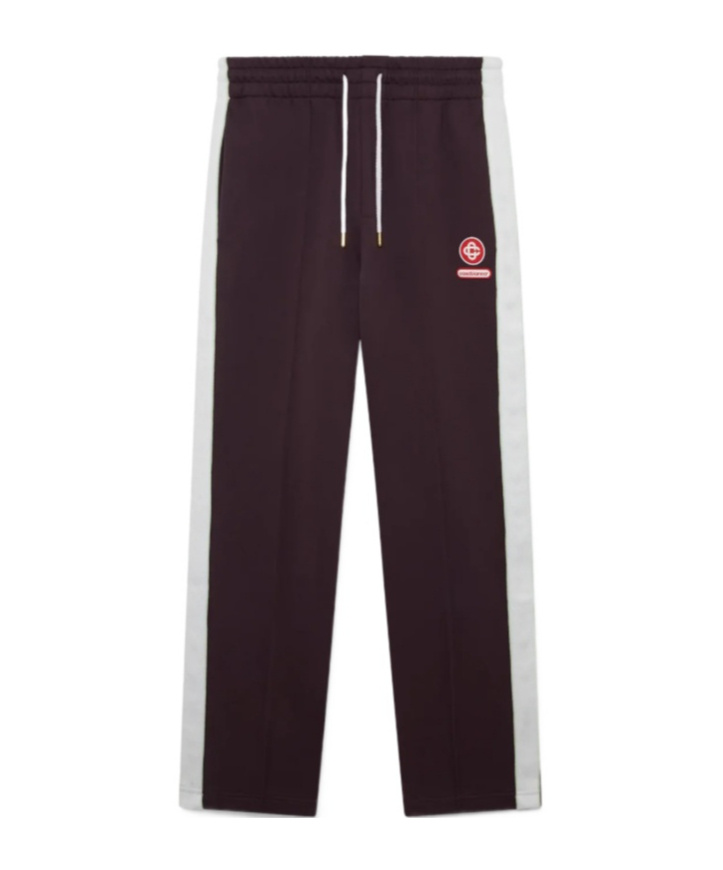 Casablanca Logo Embroidered Patch Sweatpants In Burgundy