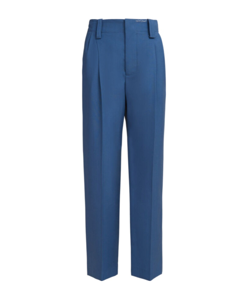 Marni High-waisted Wide-leg Trousers With Sharp Pleats In Blue