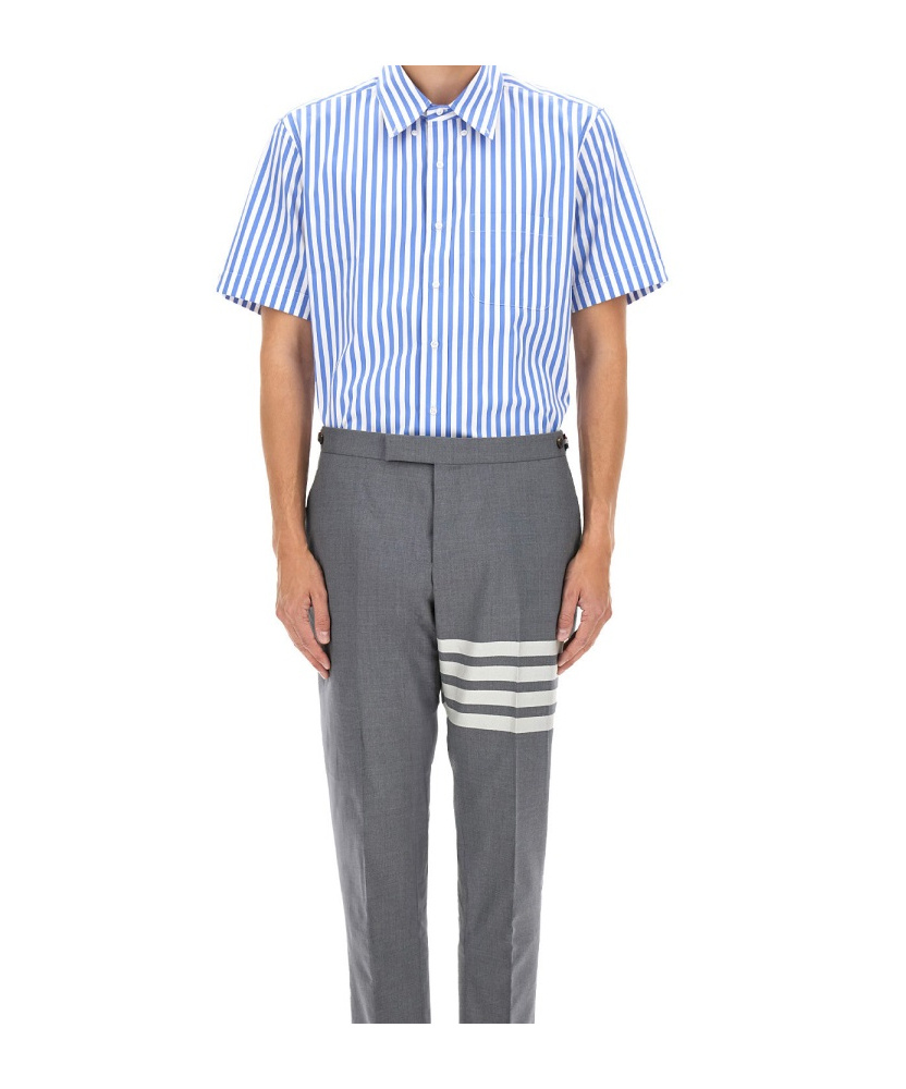 Thom Browne Vertical Striped Short Sleeve Shirt