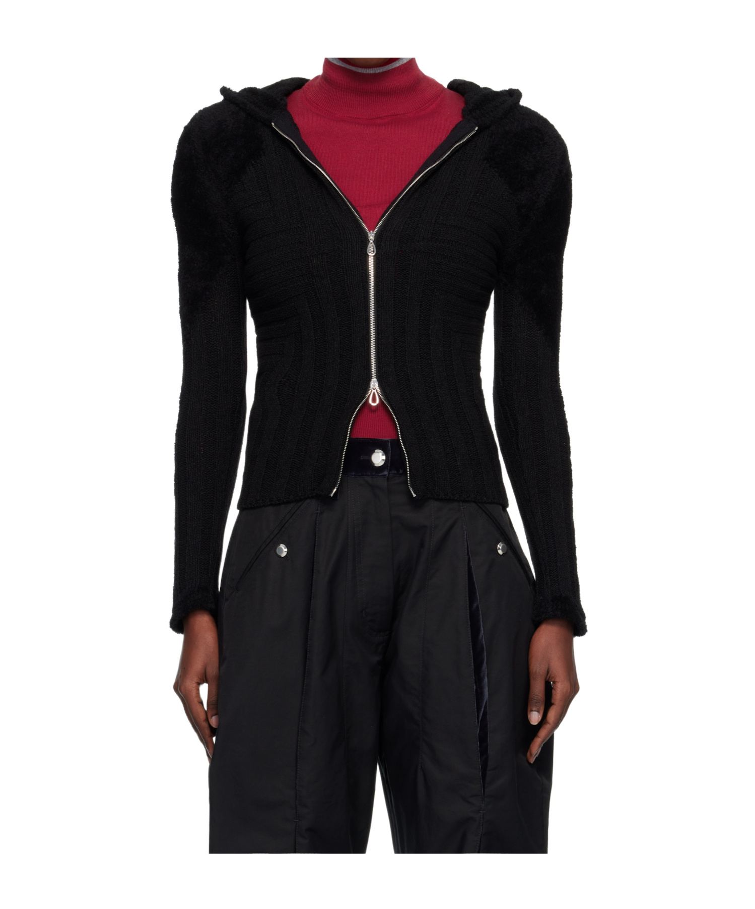 Kiko Kostadinov Zipper Sweater In Black