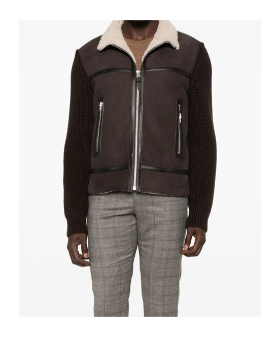 Mackage Zip-up Leather Jacket In Brown