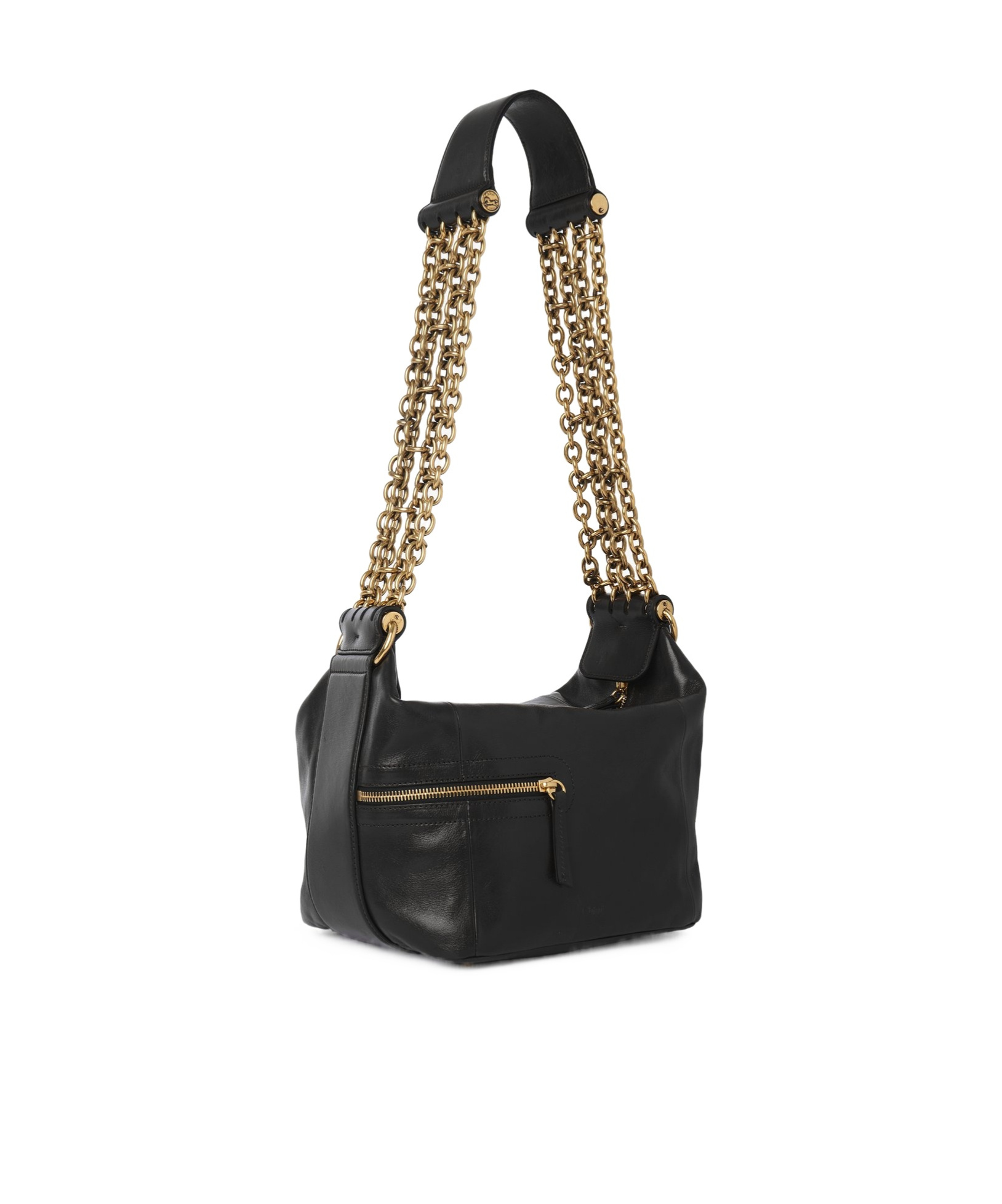 Chloé Zippered Shoulder Bag In Black