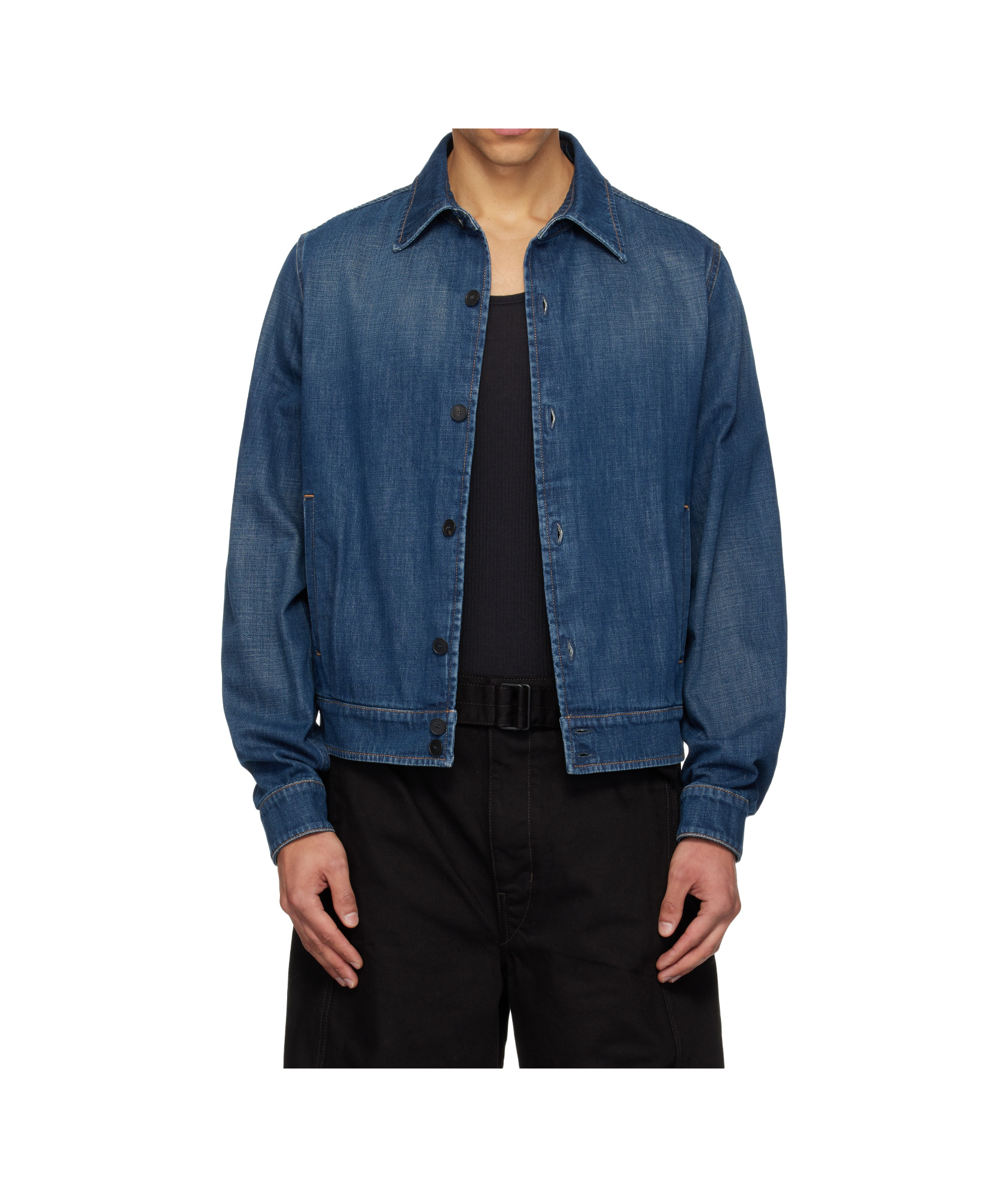 Lanvin Straight Hem Button-up Overshirt In Blue