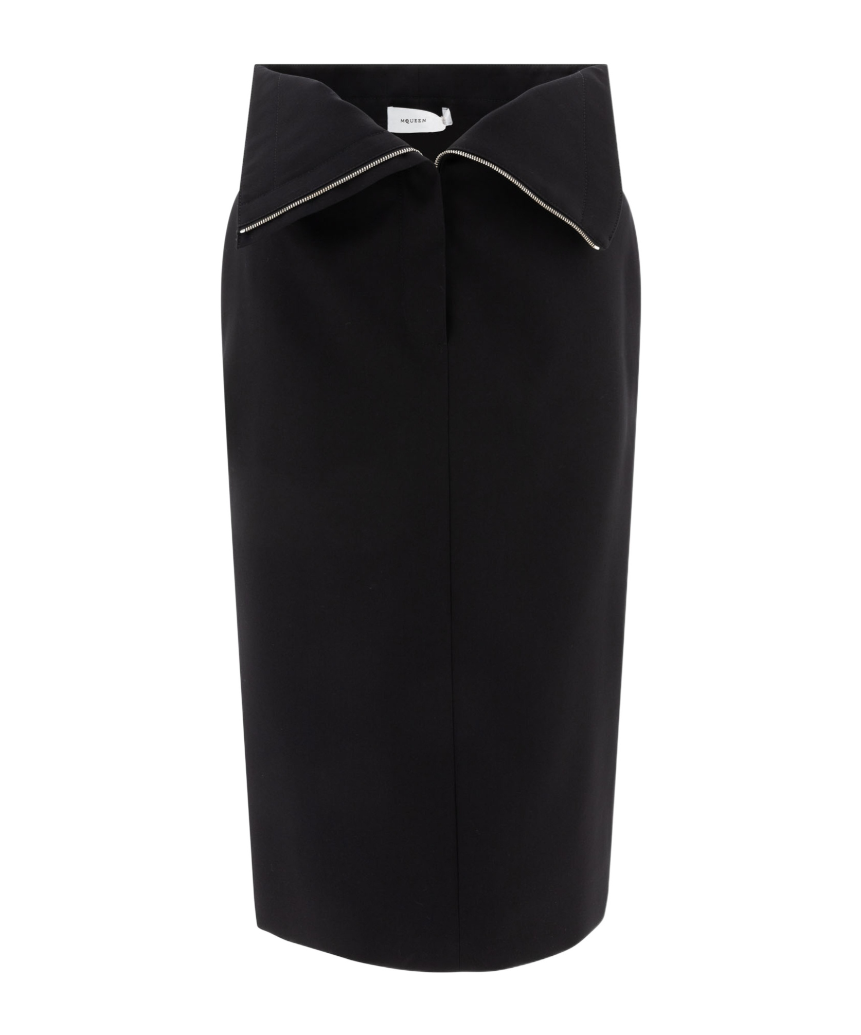 Shop Alexander Mcqueen Folded-edge Midi Skirt In Black