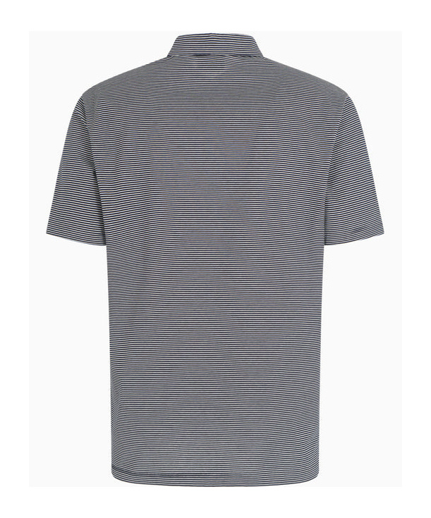 Emporio Armani Polo Rayé En Coton In Gray