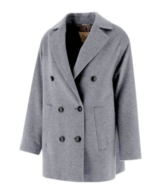 Herno Double-breasted Wool Coat In Gray