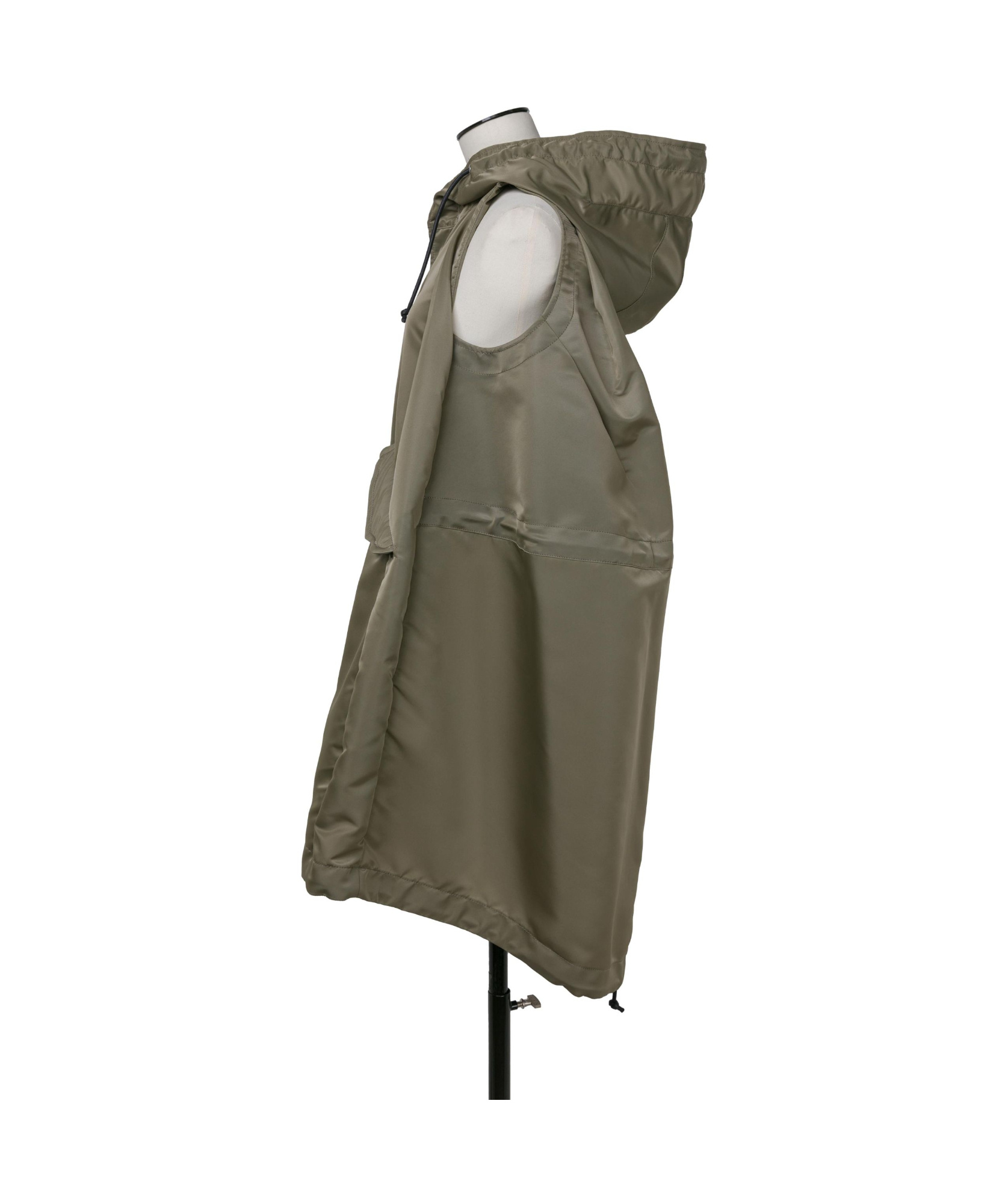 Sacai Hooded Drawstring Vest In Green
