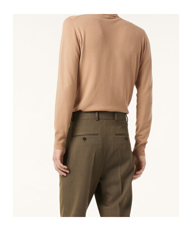 Loro Piana Turtleneck Ribbed-cuff Sweater In Brown
