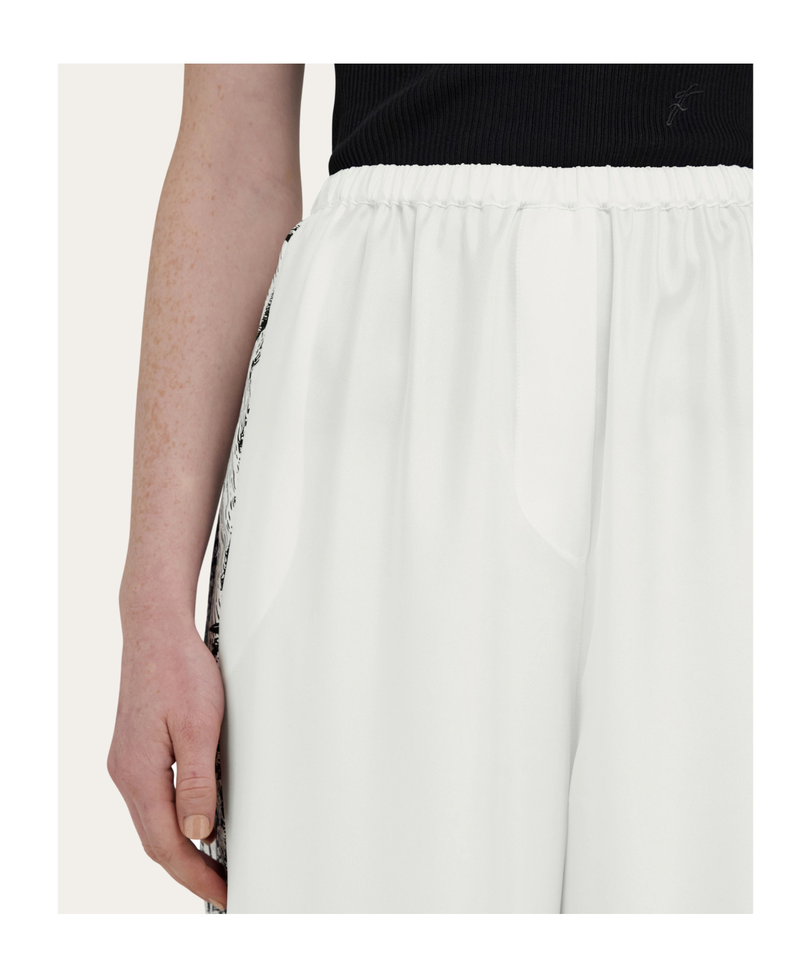Ferragamo Back To Earth - Silk Trouser In White