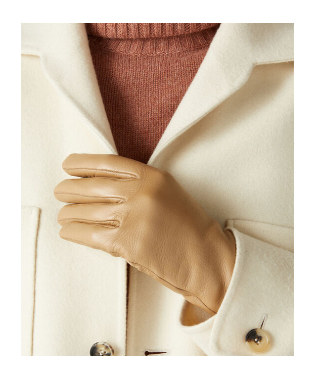 Loro Piana Laila Gloves In Golden Wheat